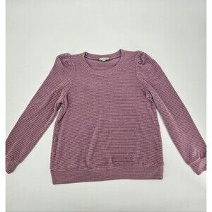 Chenault Chenille Women's Mauve Puff Sleeve Sweater Size S